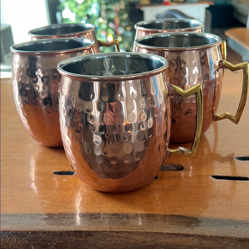 Hammered Copper Moscow Mule Mugs Set